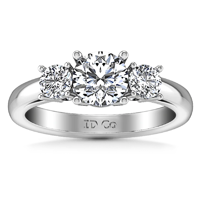 Vintage - Inspired Filigree - Design Women's Rings in Sterling SilverRound Diamond Three Stone Engagement Ring Alexandra 14K White Gold Vintage - Inspired Filigree - Design Women's Rings in Sterling SilverRound Diamond Three Stone Engagement Ring Alexandra 14K White Gold