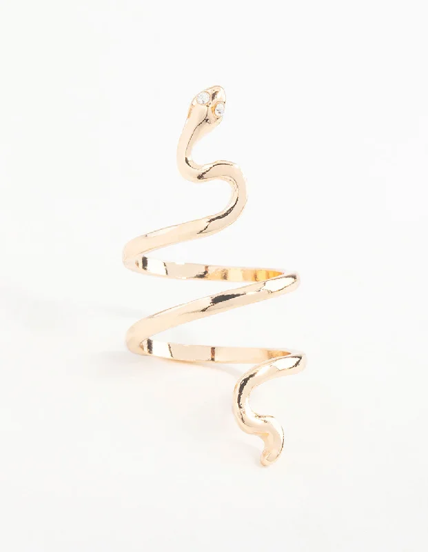 Fashion Rings with Zodiac Symbols in Gold - Filled Metal for a Personalized TouchGold Fine Sleek Snake Ring Fashion Rings with Zodiac Symbols in Gold - Filled Metal for a Personalized TouchGold Fine Sleek Snake Ring