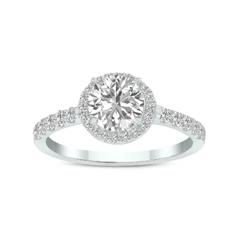 Marquee 1 3/8 Carat TW Round Lab Grown Diamond Engagement Ring in 14K White Gold Marquee 1 3/8 Carat TW Round Lab Grown Diamond Engagement Ring in 14K White Gold