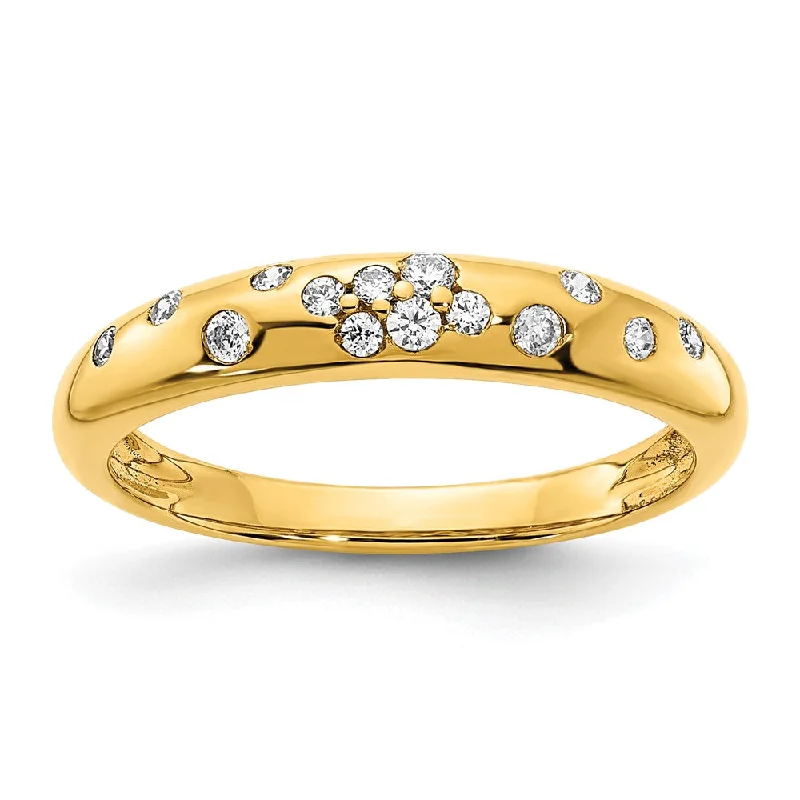 10K Yellow Gold Polished Diamond Sprinkle Ring