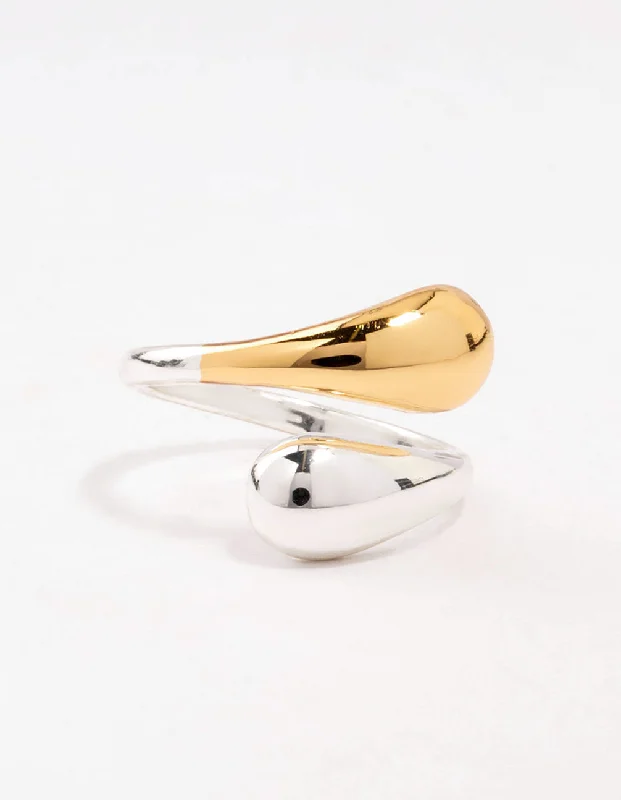Minimalist Fashion Rings in Stainless Steel with a Single Solitaire CrystalMixed Puffy Double End Wrapped Ring Minimalist Fashion Rings in Stainless Steel with a Single Solitaire CrystalMixed Puffy Double End Wrapped Ring