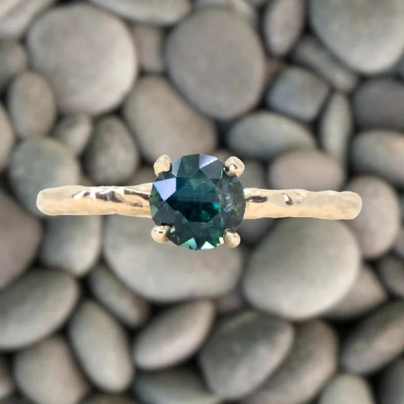 Turquoise Gemstone Rings in 925 Silver with a Southwestern - Inspired Design for a Rustic Charm0.99ct Round Untreated Australian Sapphire Evergreen Carved Solitaire in 14k Yellow Gold Turquoise Gemstone Rings in 925 Silver with a Southwestern - Inspired Design for a Rustic Charm0.99ct Round Untreated Australian Sapphire Evergreen Carved Solitaire in 14k Yellow Gold