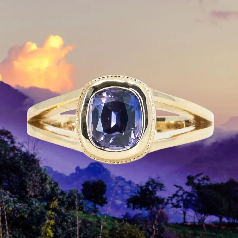 Tourmaline Gemstone Rings in 18K Two - Tone Gold with a Floral - Shaped Setting for a Feminine Touch1.50ct Bicolor Purple Cushion Cut Sapphire Split Shank Bezel Ring with Milgrain in 14k Yellow Gold Tourmaline Gemstone Rings in 18K Two - Tone Gold with a Floral - Shaped Setting for a Feminine Touch1.50ct Bicolor Purple Cushion Cut Sapphire Split Shank Bezel Ring with Milgrain in 14k Yellow Gold