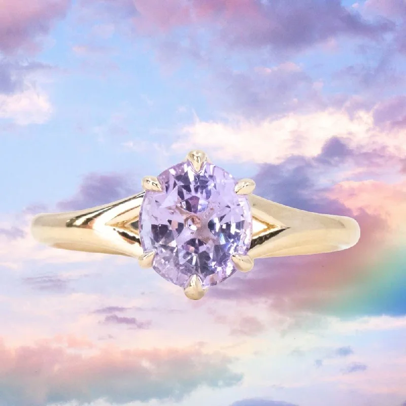 Amethyst Gemstone Rings in Sterling Silver with a Halo of Cubic Zirconia for a Budget - Friendly Luxury2.0ct Oval Lavender Sri Lankan Oval Sapphire Low Profile Six Prong Split Shank Solitaire in 14k Yellow Gold Amethyst Gemstone Rings in Sterling Silver with a Halo of Cubic Zirconia for a Budget - Friendly Luxury2.0ct Oval Lavender Sri Lankan Oval Sapphire Low Profile Six Prong Split Shank Solitaire in 14k Yellow Gold