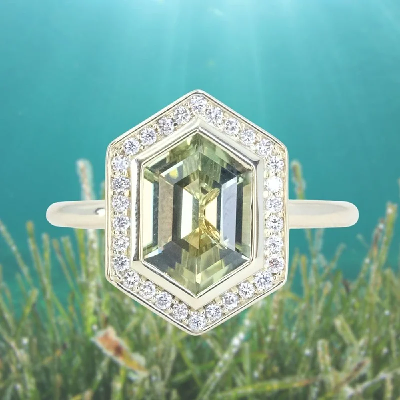 Turquoise Gemstone Rings in 925 Silver with a Southwestern - Inspired Design for a Rustic Charm2.17ct Minty Madagascar Elongated Hexagon Sapphire Bezel Set Diamond Halo Ring in Green Gold Turquoise Gemstone Rings in 925 Silver with a Southwestern - Inspired Design for a Rustic Charm2.17ct Minty Madagascar Elongated Hexagon Sapphire Bezel Set Diamond Halo Ring in Green Gold