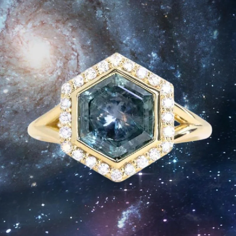 Citrine Gemstone Rings in Stainless Steel with a Stackable Design for a Trendy Everyday Wear2.70ct Midnight Hexagon Montana Sapphire and Diamond Halo Bezel Set Split Shank Ring In 18k Yellow Gold Citrine Gemstone Rings in Stainless Steel with a Stackable Design for a Trendy Everyday Wear2.70ct Midnight Hexagon Montana Sapphire and Diamond Halo Bezel Set Split Shank Ring In 18k Yellow Gold