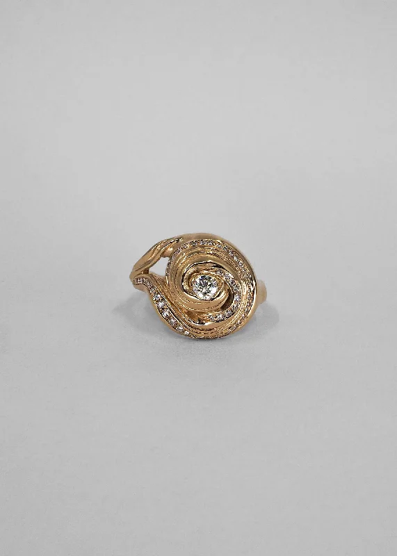 Topaz Gemstone Rings in 10K Gold with a Channel - Set Design for a Contemporary and Durable OptionCochlea Grande 14K Gold Ring w. Pavé & Center Diamonds Topaz Gemstone Rings in 10K Gold with a Channel - Set Design for a Contemporary and Durable OptionCochlea Grande 14K Gold Ring w. Pavé & Center Diamonds