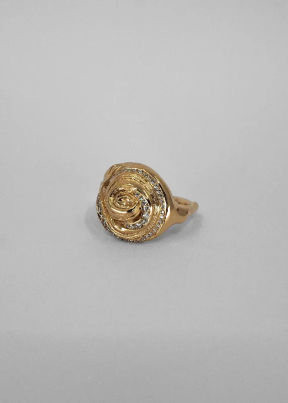 Agate Gemstone Rings in Sterling Silver with a Mosaic - Inspired Inlay for a Bohemian StyleCochlea Grande 14K Gold Ring w. Pavé Diamonds Agate Gemstone Rings in Sterling Silver with a Mosaic - Inspired Inlay for a Bohemian StyleCochlea Grande 14K Gold Ring w. Pavé Diamonds