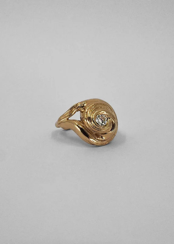 Moonstone Gemstone Rings in Silver - Plated Copper with a Celtic - Inspired Pattern for a Mystical VibeCochlea Grande 14K Gold Ring w. Center Diamond Moonstone Gemstone Rings in Silver - Plated Copper with a Celtic - Inspired Pattern for a Mystical VibeCochlea Grande 14K Gold Ring w. Center Diamond