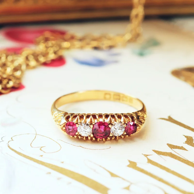 Ruby Gemstone Rings in 14K Yellow Gold with a Solitaire Setting for a Classic and Bold StatementAntique Date 1900 Ruby & Diamond Engagement Ring Ruby Gemstone Rings in 14K Yellow Gold with a Solitaire Setting for a Classic and Bold StatementAntique Date 1900 Ruby & Diamond Engagement Ring