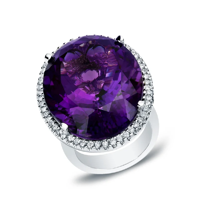 Minimalist Fashion Rings in Stainless Steel with a Single Solitaire CrystalAuriya 14k White Gold Amethyst and 1ct TDW Diamond Cocktail Ring (G-H, SI1-SI2) Minimalist Fashion Rings in Stainless Steel with a Single Solitaire CrystalAuriya 14k White Gold Amethyst and 1ct TDW Diamond Cocktail Ring (G-H, SI1-SI2)