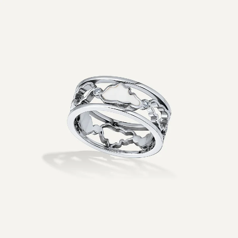 Opal Gemstone Rings in Rose Gold with a Milgrain Edge for a Feminine and Romantic StyleAllusia Love Enamel Band 18K Whitegold Ring w. Diamonds Opal Gemstone Rings in Rose Gold with a Milgrain Edge for a Feminine and Romantic StyleAllusia Love Enamel Band 18K Whitegold Ring w. Diamonds