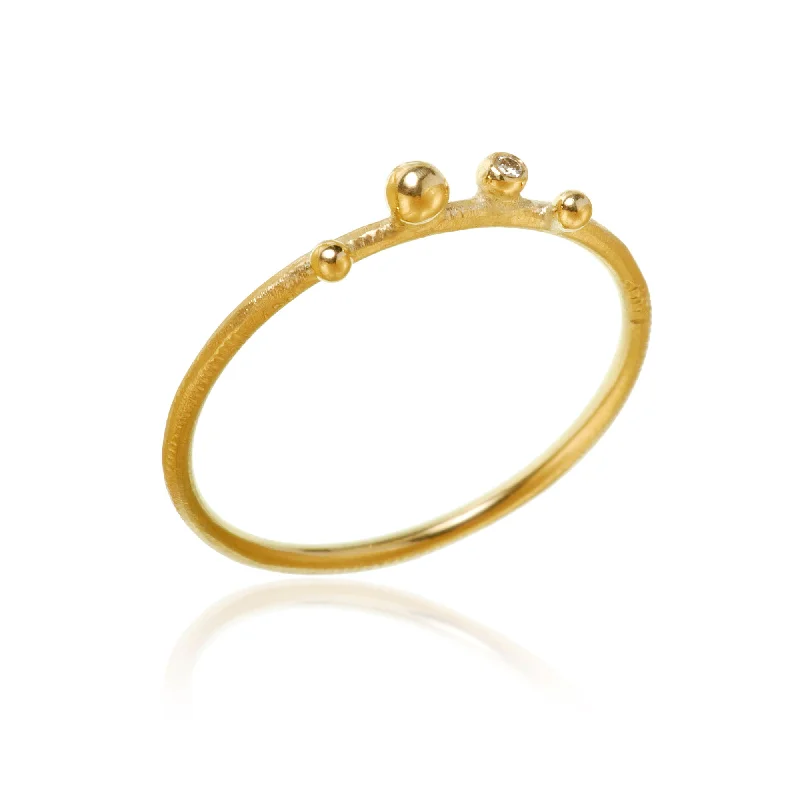 Jasper Gemstone Rings in 18K Gold Vermeil with a Matte Finish for a Subtle and Elegant LookDelphis dots 18K Gold Ring w. Diamond Jasper Gemstone Rings in 18K Gold Vermeil with a Matte Finish for a Subtle and Elegant LookDelphis dots 18K Gold Ring w. Diamond