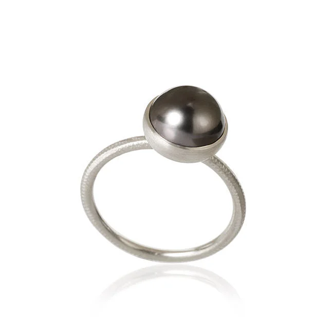 Amethyst Gemstone Rings in Sterling Silver with a Halo of Cubic Zirconia for a Budget - Friendly LuxuryPacific Silver Ring w. Grey Pearl Amethyst Gemstone Rings in Sterling Silver with a Halo of Cubic Zirconia for a Budget - Friendly LuxuryPacific Silver Ring w. Grey Pearl