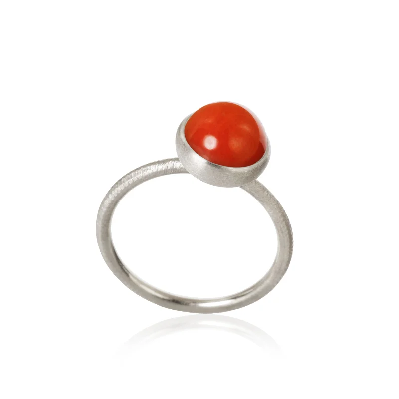 Opal Gemstone Rings in Rose Gold with a Milgrain Edge for a Feminine and Romantic StyleSmall Pacific Silver Ring w. Coral Opal Gemstone Rings in Rose Gold with a Milgrain Edge for a Feminine and Romantic StyleSmall Pacific Silver Ring w. Coral