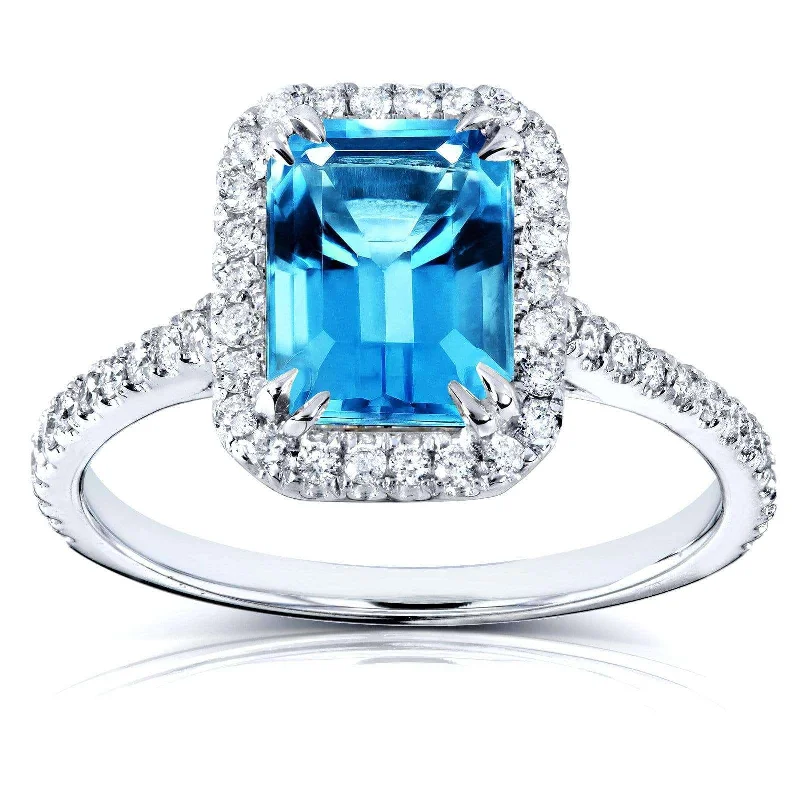 Tourmaline Gemstone Rings in 18K Two - Tone Gold with a Floral - Shaped Setting for a Feminine TouchEmerald Cut Swiss Blue Topaz and Diamond Halo Ring 1 3/4ct CTW 14k White Gold Tourmaline Gemstone Rings in 18K Two - Tone Gold with a Floral - Shaped Setting for a Feminine TouchEmerald Cut Swiss Blue Topaz and Diamond Halo Ring 1 3/4ct CTW 14k White Gold