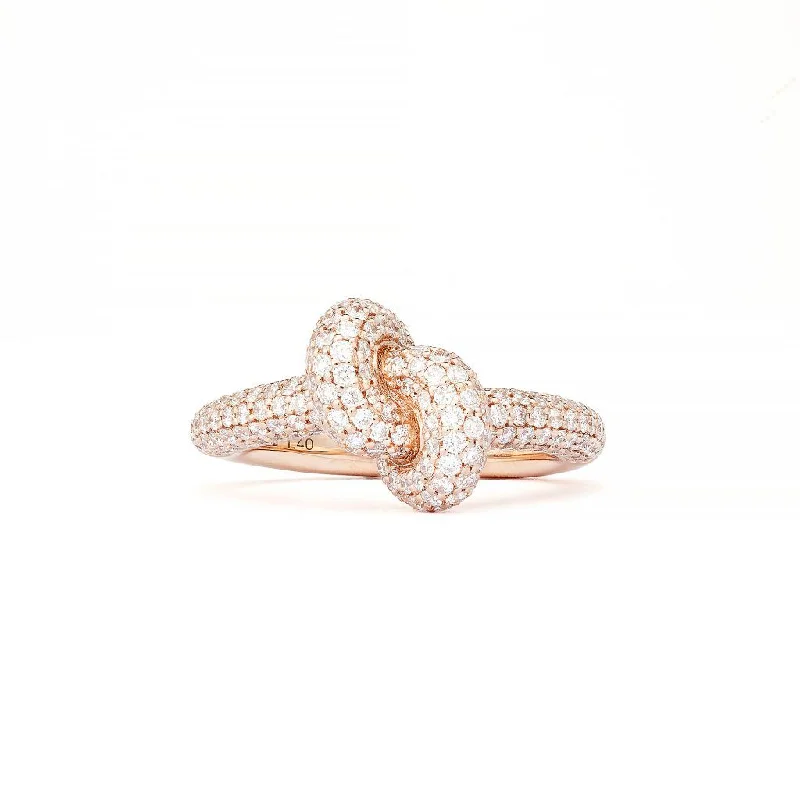 Tanzanite Gemstone Rings in 10K Gold with a Trilogy Design for a Sophisticated GiftLegacy Knot Small (Tight) 18K Rosegold Ring w. Diamonds