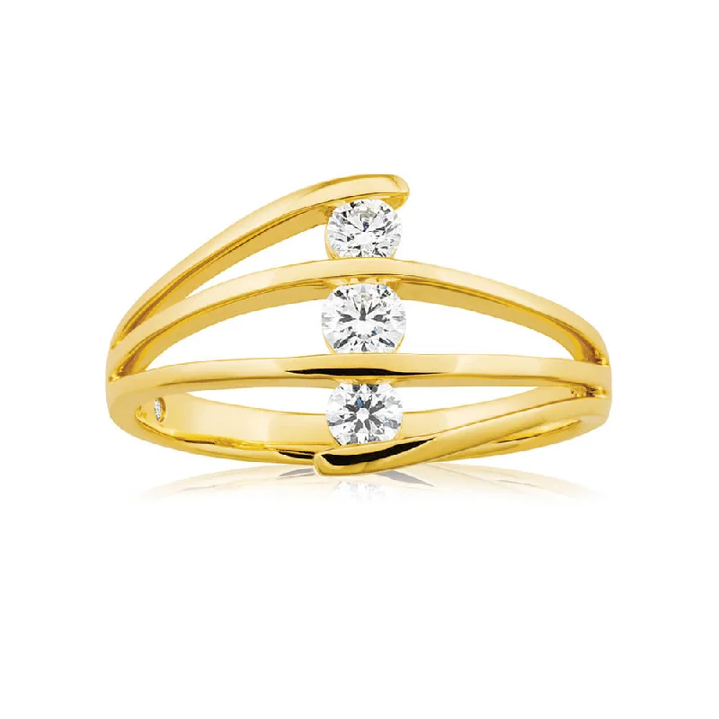 Topaz Gemstone Rings in 10K Gold with a Channel - Set Design for a Contemporary and Durable OptionFlawless Cut 9ct Yellow Gold Three Stone Diamond Ring (TW=30-34pt) Topaz Gemstone Rings in 10K Gold with a Channel - Set Design for a Contemporary and Durable OptionFlawless Cut 9ct Yellow Gold Three Stone Diamond Ring (TW=30-34pt)