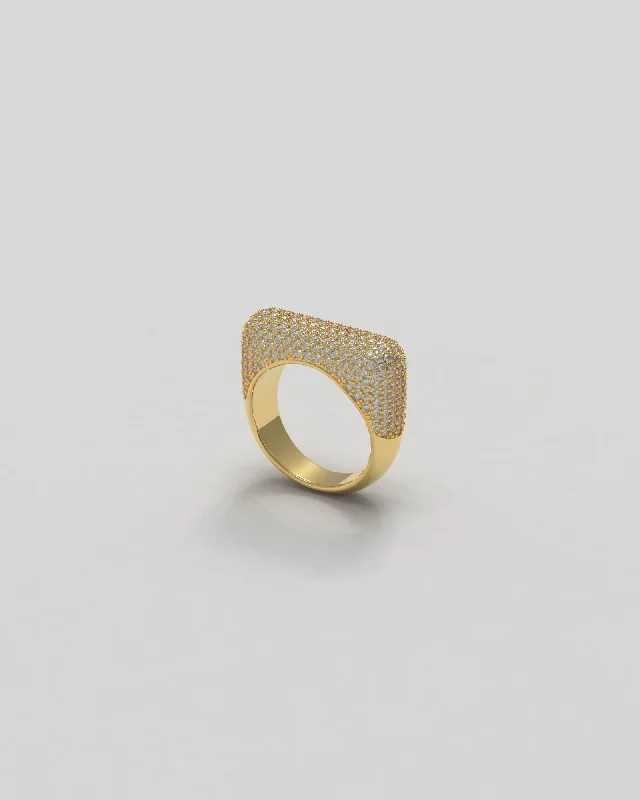 Jasper Gemstone Rings in 18K Gold Vermeil with a Matte Finish for a Subtle and Elegant LookSculpt Thick Paved 18K Gold Ring w. Diamonds Jasper Gemstone Rings in 18K Gold Vermeil with a Matte Finish for a Subtle and Elegant LookSculpt Thick Paved 18K Gold Ring w. Diamonds