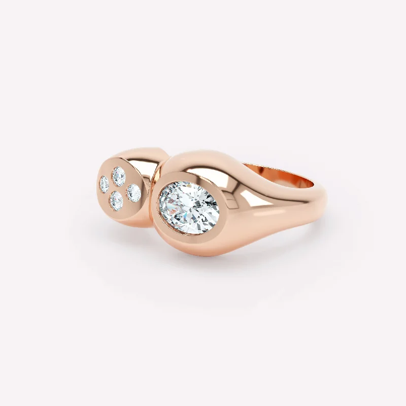 Opal Gemstone Rings in Rose Gold with a Milgrain Edge for a Feminine and Romantic StyleCurve Duo 18K Rosegold Ring w. Diamonds Opal Gemstone Rings in Rose Gold with a Milgrain Edge for a Feminine and Romantic StyleCurve Duo 18K Rosegold Ring w. Diamonds
