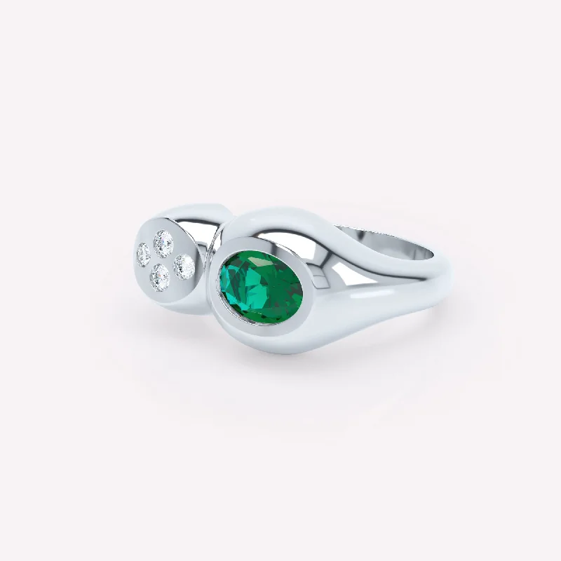 Citrine Gemstone Rings in Stainless Steel with a Stackable Design for a Trendy Everyday WearCurve Duo 18K Whitegold Ring w. Emerald & Diamonds Citrine Gemstone Rings in Stainless Steel with a Stackable Design for a Trendy Everyday WearCurve Duo 18K Whitegold Ring w. Emerald & Diamonds