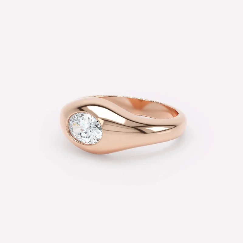 Tourmaline Gemstone Rings in 18K Two - Tone Gold with a Floral - Shaped Setting for a Feminine TouchCurve Signet 18K Rosegold Ring w. Diamond Tourmaline Gemstone Rings in 18K Two - Tone Gold with a Floral - Shaped Setting for a Feminine TouchCurve Signet 18K Rosegold Ring w. Diamond