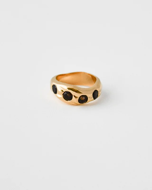 Turquoise Gemstone Rings in 925 Silver with a Southwestern - Inspired Design for a Rustic CharmMAGMA RING | SMOKY QUARTZ Turquoise Gemstone Rings in 925 Silver with a Southwestern - Inspired Design for a Rustic CharmMAGMA RING | SMOKY QUARTZ