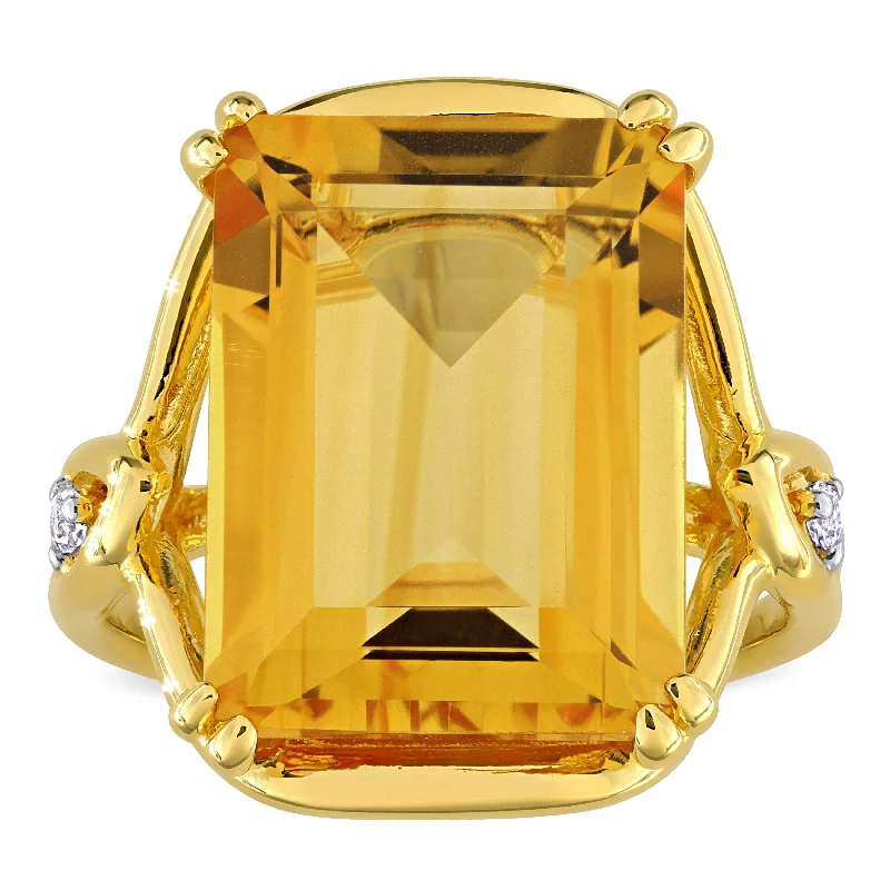 Topaz Gemstone Rings in 10K Gold with a Channel - Set Design for a Contemporary and Durable OptionMiadora 10 3/4ct TGW Octagon-Cut Citrine and White Topaz Solitaire Ring in Yellow Plated Silver Topaz Gemstone Rings in 10K Gold with a Channel - Set Design for a Contemporary and Durable OptionMiadora 10 3/4ct TGW Octagon-Cut Citrine and White Topaz Solitaire Ring in Yellow Plated Silver