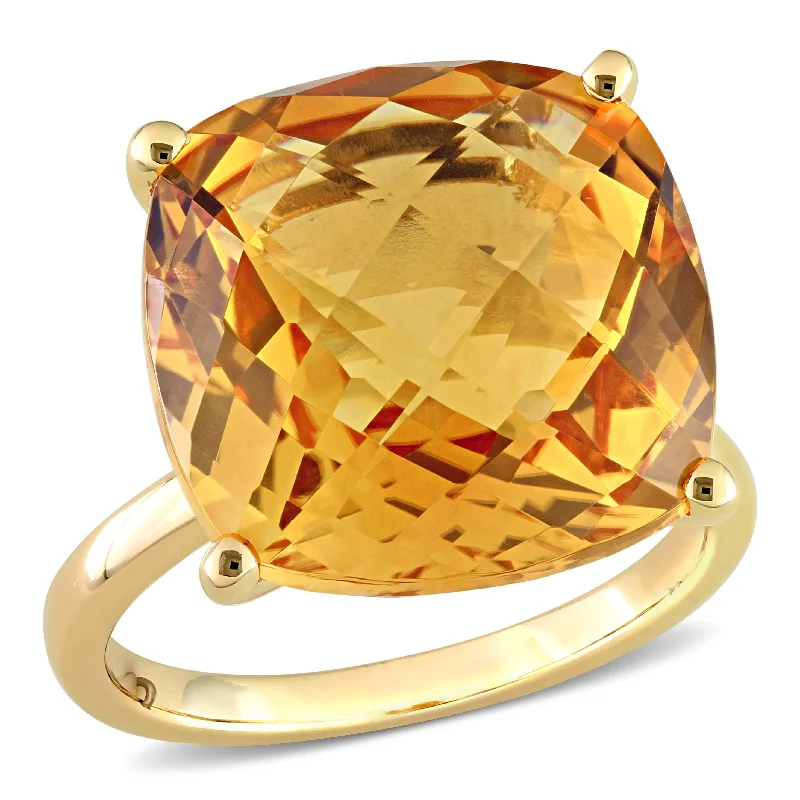 Agate Gemstone Rings in Sterling Silver with a Mosaic - Inspired Inlay for a Bohemian StyleMiadora 13 3/4ct TGW Cushion Checkerboard Madeira Citrine Cocktail Ring in 14k Yellow Gold Agate Gemstone Rings in Sterling Silver with a Mosaic - Inspired Inlay for a Bohemian StyleMiadora 13 3/4ct TGW Cushion Checkerboard Madeira Citrine Cocktail Ring in 14k Yellow Gold