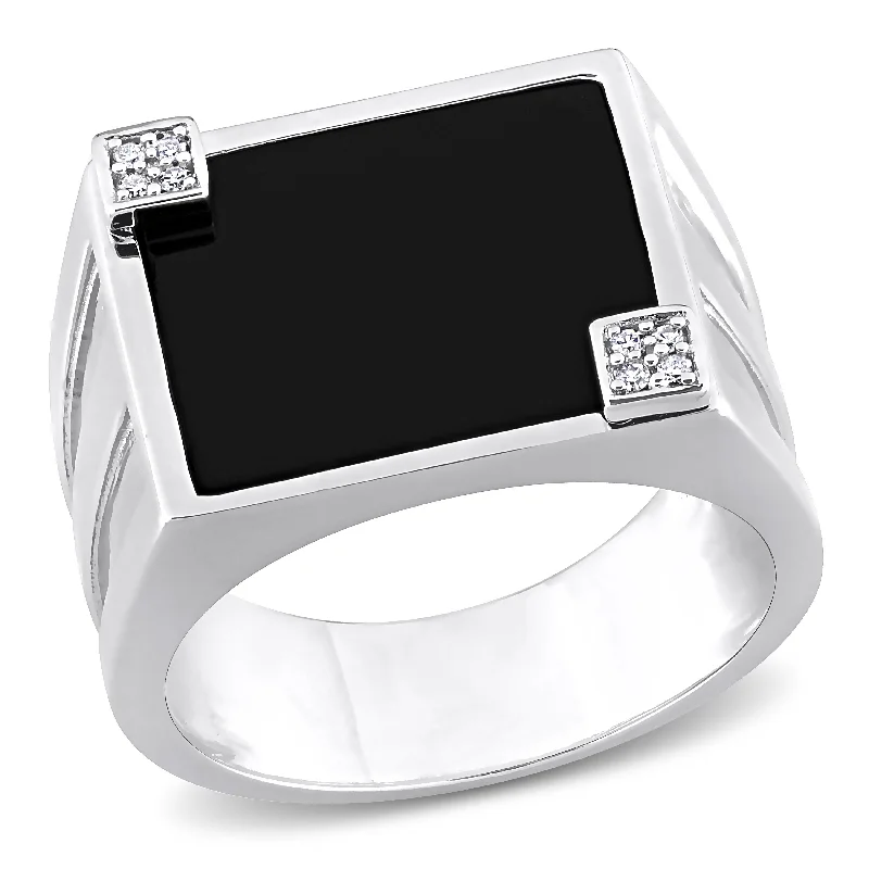Emerald Gemstone Rings Set in Platinum with Filigree Work for a Vintage - Inspired LookMiadora 5 CT TGW Square Black Onyx and Diamond Accent Mens Ring in Sterling Silver Emerald Gemstone Rings Set in Platinum with Filigree Work for a Vintage - Inspired LookMiadora 5 CT TGW Square Black Onyx and Diamond Accent Mens Ring in Sterling Silver