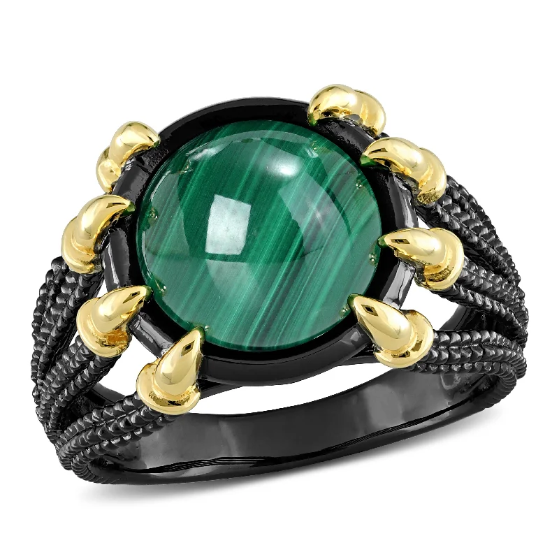 Garnet Gemstone Rings in 18K Gold Vermeil with Intricate Engravings for a Traditional AestheticMiadora 6 ct TGW Malachite Roped Split-Shank Cocktail Ring in Yellow and Black Silver Garnet Gemstone Rings in 18K Gold Vermeil with Intricate Engravings for a Traditional AestheticMiadora 6 ct TGW Malachite Roped Split-Shank Cocktail Ring in Yellow and Black Silver