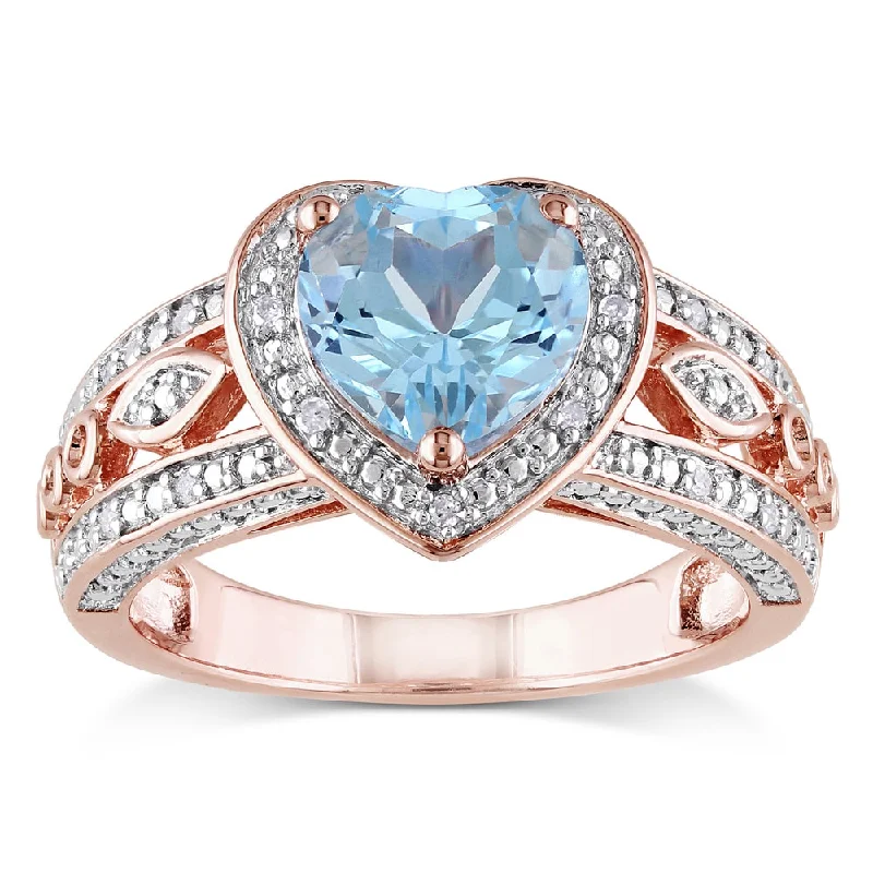 Textured Fashion Rings in Pewter with Hammered and Embossed SurfacesMiadora Rose Goldplated Silver Blue Topaz and 1/10ct TDW Diamond Ring (H-I, I2-I3) Textured Fashion Rings in Pewter with Hammered and Embossed SurfacesMiadora Rose Goldplated Silver Blue Topaz and 1/10ct TDW Diamond Ring (H-I, I2-I3)