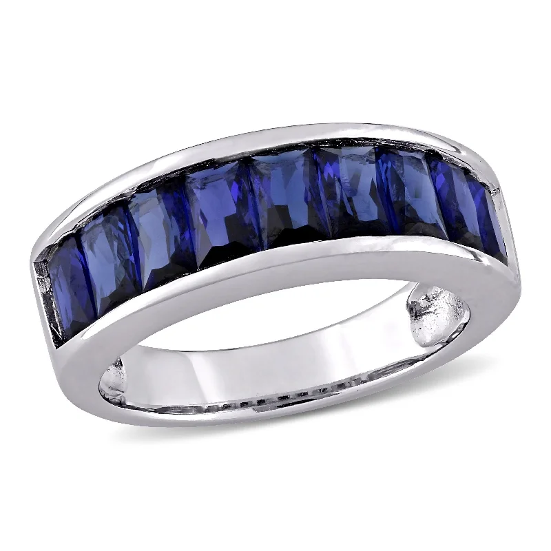 Garnet Gemstone Rings in 18K Gold Vermeil with Intricate Engravings for a Traditional AestheticMiadora Sterling Silver Baguette-cut Created Blue Sapphire Semi-Eternity Anniversary Band Ring Garnet Gemstone Rings in 18K Gold Vermeil with Intricate Engravings for a Traditional AestheticMiadora Sterling Silver Baguette-cut Created Blue Sapphire Semi-Eternity Anniversary Band Ring