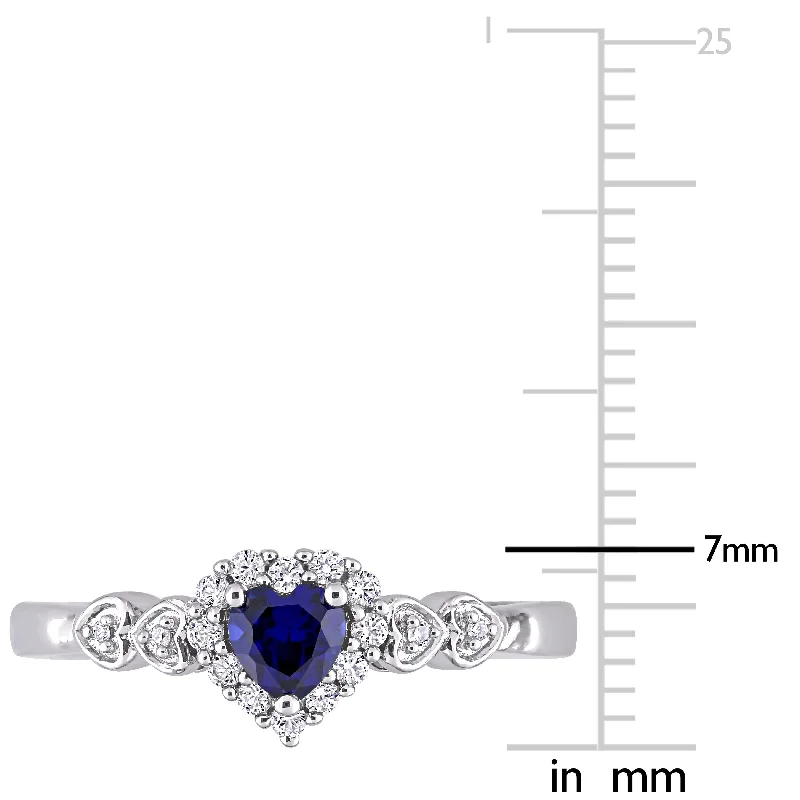 Lapis Lazuli Gemstone Rings in Sterling Silver with a Star - Shaped Setting for a Celestial - Inspired PieceMiadora Sterling Silver Created Blue and White Sapphire Diamond Accent Heart Halo Ring Lapis Lazuli Gemstone Rings in Sterling Silver with a Star - Shaped Setting for a Celestial - Inspired PieceMiadora Sterling Silver Created Blue and White Sapphire Diamond Accent Heart Halo Ring