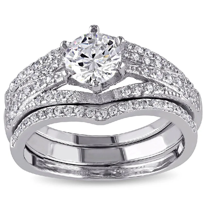 LED - Lit Fashion Rings in Plastic with Color - Changing Effects for a Futuristic LookMiadora Sterling Silver Cubic Zirconia 3-piece Bridal Ring Set LED - Lit Fashion Rings in Plastic with Color - Changing Effects for a Futuristic LookMiadora Sterling Silver Cubic Zirconia 3-piece Bridal Ring Set