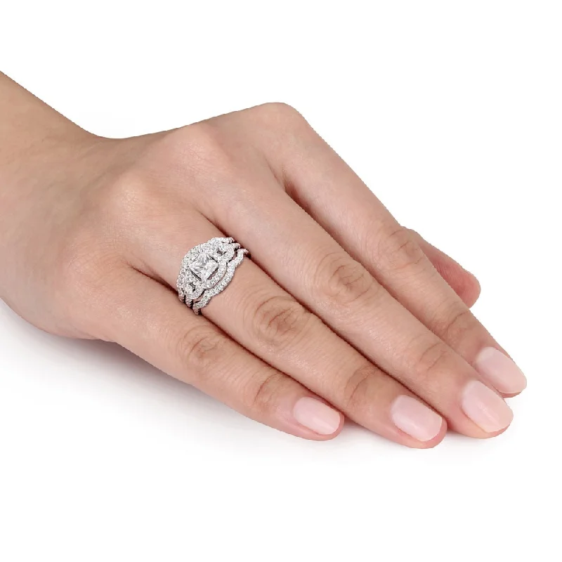 Vintage - Reproduction Fashion Rings in Bronze with Cameo - Style MedallionsMiadora Sterling Silver Cubic Zirconia 3-stone Halo Bridal Ring Set - White Vintage - Reproduction Fashion Rings in Bronze with Cameo - Style MedallionsMiadora Sterling Silver Cubic Zirconia 3-stone Halo Bridal Ring Set - White