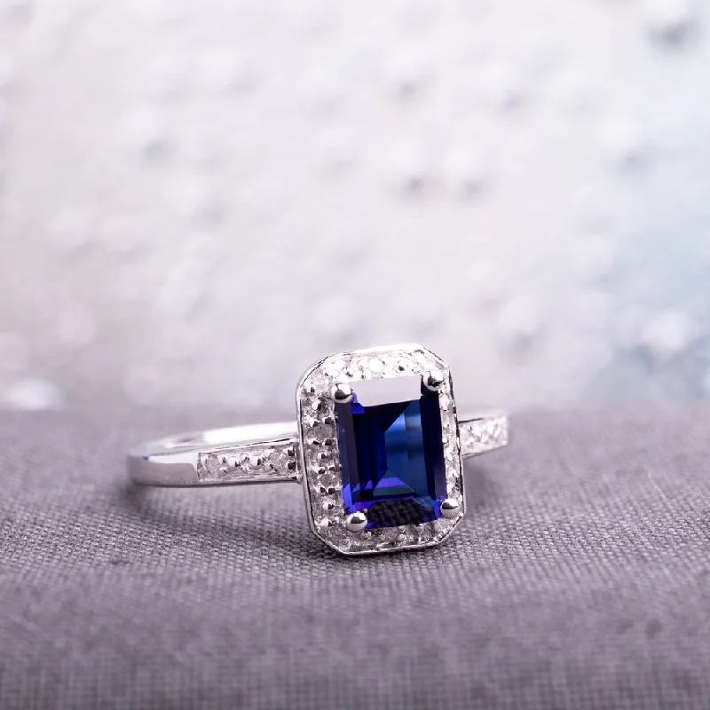 Aquamarine Gemstone Rings in 9K Gold with a Bezel Setting for a Modern and Secure FitMiadora Sterling Silver Emerald-cut Created Sapphire and Diamond Ring Aquamarine Gemstone Rings in 9K Gold with a Bezel Setting for a Modern and Secure FitMiadora Sterling Silver Emerald-cut Created Sapphire and Diamond Ring