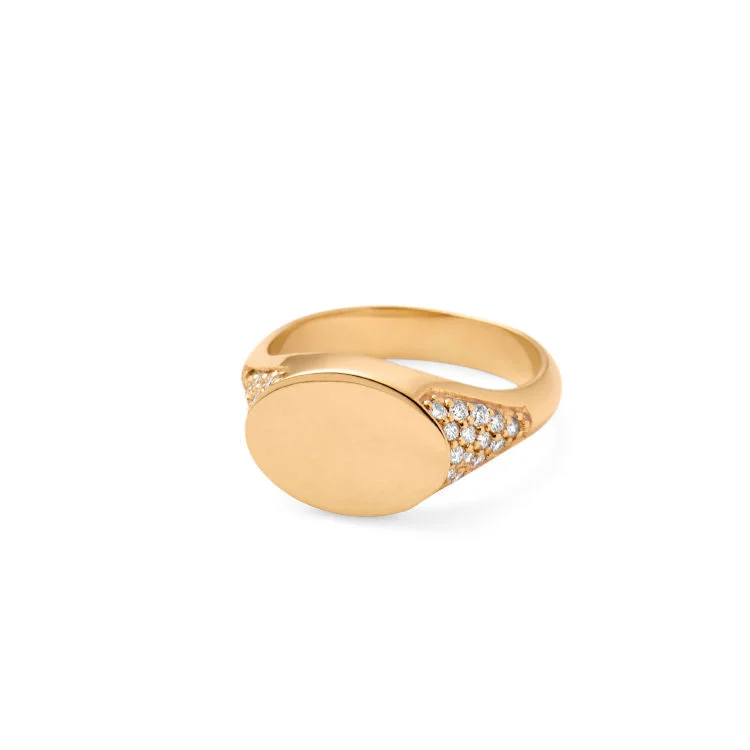 Citrine Gemstone Rings in Stainless Steel with a Stackable Design for a Trendy Everyday WearRock Round Signet 18K Gold Ring w. Diamonds Citrine Gemstone Rings in Stainless Steel with a Stackable Design for a Trendy Everyday WearRock Round Signet 18K Gold Ring w. Diamonds