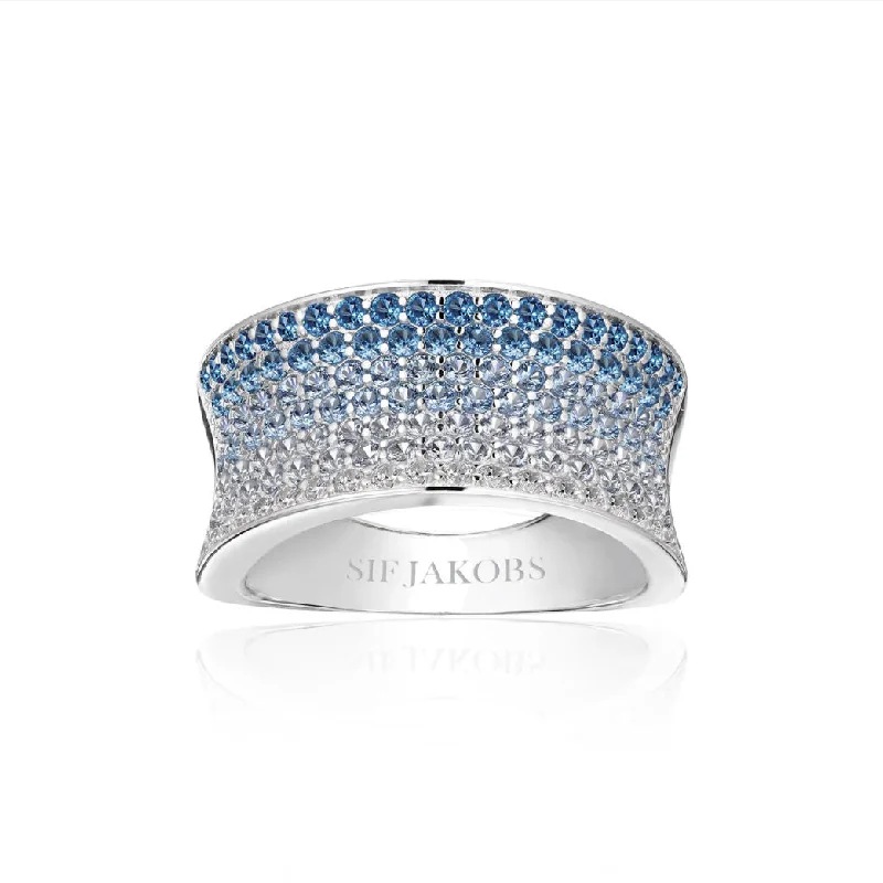 Aquamarine Gemstone Rings in 9K Gold with a Bezel Setting for a Modern and Secure FitFelline Concavo Silver Ring w. Blue Zirconias Aquamarine Gemstone Rings in 9K Gold with a Bezel Setting for a Modern and Secure FitFelline Concavo Silver Ring w. Blue Zirconias