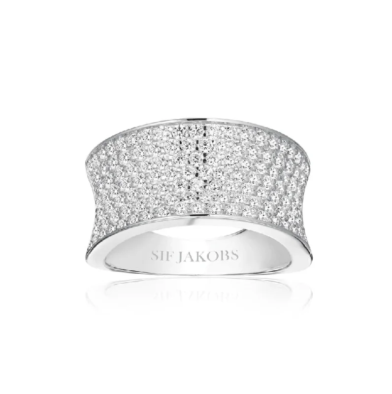 Amethyst Gemstone Rings in Sterling Silver with a Halo of Cubic Zirconia for a Budget - Friendly LuxuryFelline Concavo Silver Ring w. Zirconias Amethyst Gemstone Rings in Sterling Silver with a Halo of Cubic Zirconia for a Budget - Friendly LuxuryFelline Concavo Silver Ring w. Zirconias