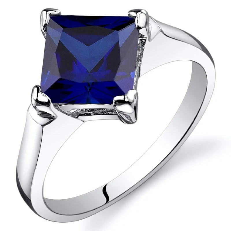 Lapis Lazuli Gemstone Rings in Sterling Silver with a Star - Shaped Setting for a Celestial - Inspired PieceSterling Silver 2.5 ct Created Sapphire Solitaire Ring Lapis Lazuli Gemstone Rings in Sterling Silver with a Star - Shaped Setting for a Celestial - Inspired PieceSterling Silver 2.5 ct Created Sapphire Solitaire Ring