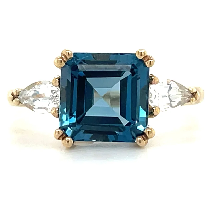 Malachite Gemstone Rings in 14K Gold with a Carved Stone for a Unique and Artistic Appeal9ct Yellow Gold Earth Grown London Blue Topaz & White Sapphire Ring Malachite Gemstone Rings in 14K Gold with a Carved Stone for a Unique and Artistic Appeal9ct Yellow Gold Earth Grown London Blue Topaz & White Sapphire Ring