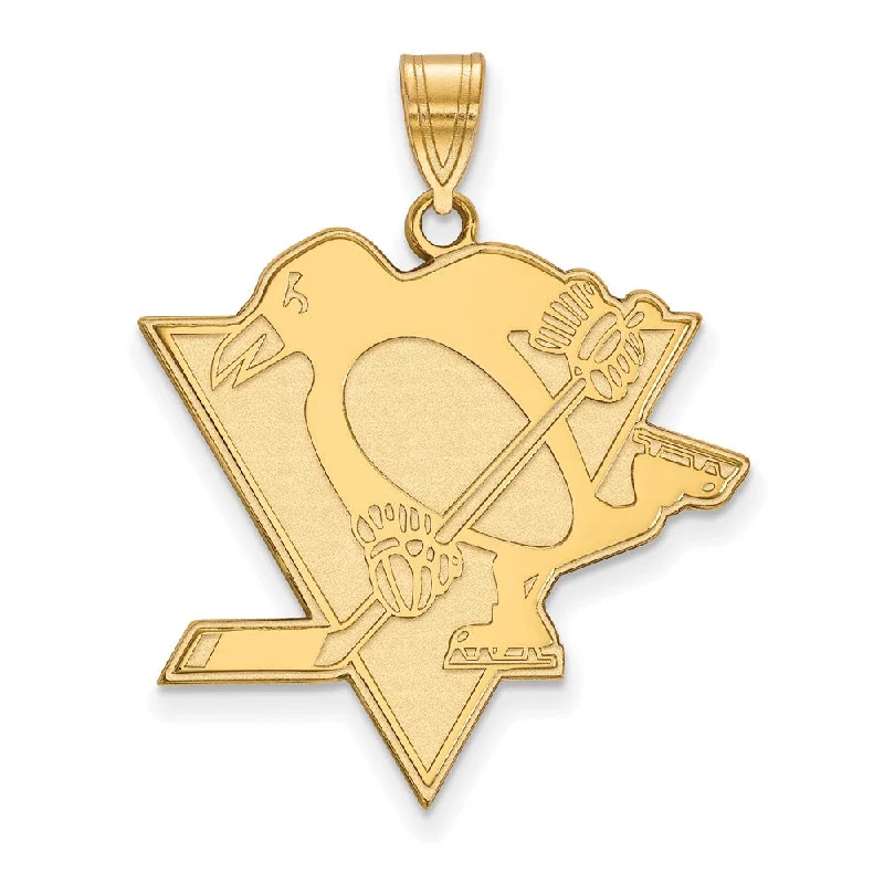 Statement - Making Large - Gemstone - Studded Geometric Pendant Necklace for Evening Parties10k Yellow Gold NHL Pittsburgh Penguins XL Pendant Statement - Making Large - Gemstone - Studded Geometric Pendant Necklace for Evening Parties10k Yellow Gold NHL Pittsburgh Penguins XL Pendant
