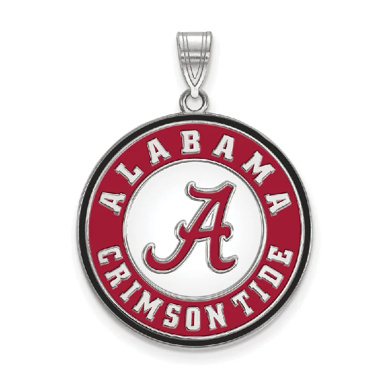 Magnetic - Closure Pendant Necklace with a Hidden Compartment for Secret KeepersSterling Silver U. of Alabama XL Enamel Disc Pendant Magnetic - Closure Pendant Necklace with a Hidden Compartment for Secret KeepersSterling Silver U. of Alabama XL Enamel Disc Pendant