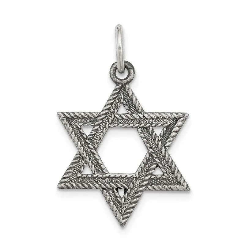 Antique - Inspired Filigree - Worked Cross Pendant Necklace for Religious CeremoniesSterling Silver Antiqued Textured Star of David Charm or Pendant Antique - Inspired Filigree - Worked Cross Pendant Necklace for Religious CeremoniesSterling Silver Antiqued Textured Star of David Charm or Pendant