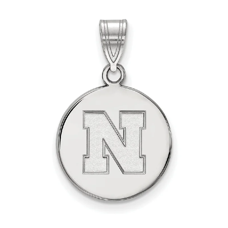 Custom - Engraved Initial Pendant Necklace in Sterling Silver for Mother's Day GiftSterling Silver U. of Nebraska Medium Initial N Disc Pendant Custom - Engraved Initial Pendant Necklace in Sterling Silver for Mother's Day GiftSterling Silver U. of Nebraska Medium Initial N Disc Pendant