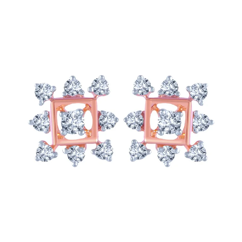 Vintage - Inspired Filigree - Worked Stud Earrings in Gold - Tone for an Antique Aesthetic14k (585) Rose Gold And Diamond Stud Earrings For Women Vintage - Inspired Filigree - Worked Stud Earrings in Gold - Tone for an Antique Aesthetic14k (585) Rose Gold And Diamond Stud Earrings For Women