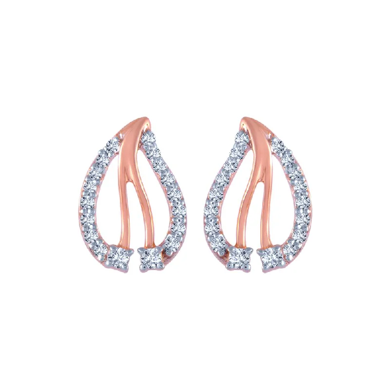 Pearl - Set Minimalist Stud Earrings in White for a Classic and Elegant Appearance14k (585) Rose Gold And Diamond Stud Earrings For Women Pearl - Set Minimalist Stud Earrings in White for a Classic and Elegant Appearance14k (585) Rose Gold And Diamond Stud Earrings For Women