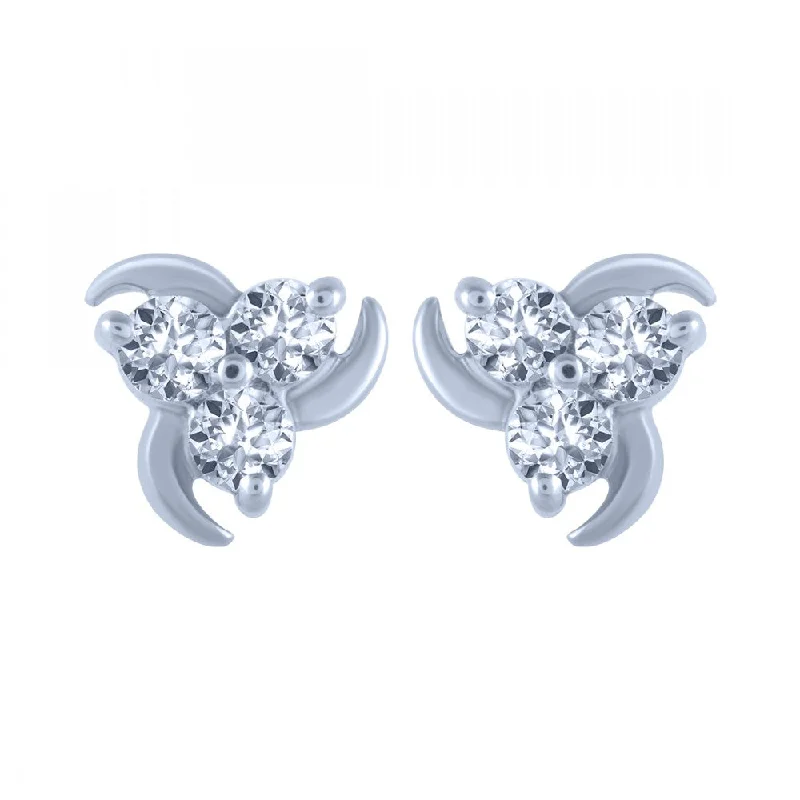 Pearl - Set Minimalist Stud Earrings in White for a Classic and Elegant Appearance14k (585) White Gold And Diamond Stud Earrings For Women Pearl - Set Minimalist Stud Earrings in White for a Classic and Elegant Appearance14k (585) White Gold And Diamond Stud Earrings For Women