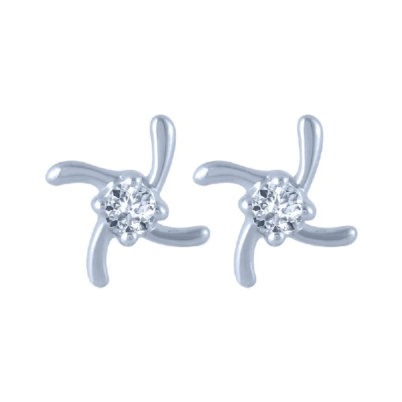 Leather - Inlaid Stud Earrings in Brown for a Rustic and Unique Design14k (585) White Gold And Diamond Stud Earrings For Women Leather - Inlaid Stud Earrings in Brown for a Rustic and Unique Design14k (585) White Gold And Diamond Stud Earrings For Women
